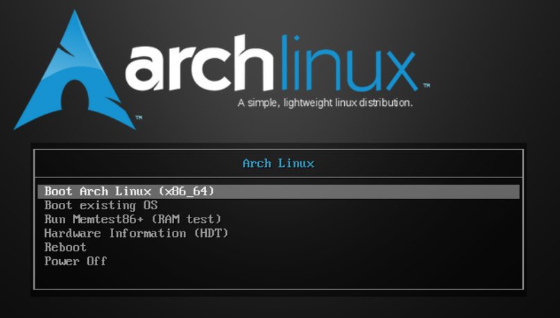 Arch Linux boot screen